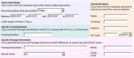Online Package Lookup