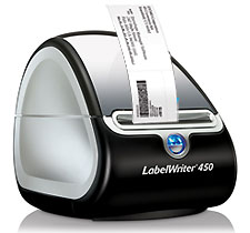 DYMO LabelWriter 450 - Don't want to feed envelopes through your printer? The LabelWriter 450 prints 51 labels/min at 300dpi. Connects with USB port for easy installation.